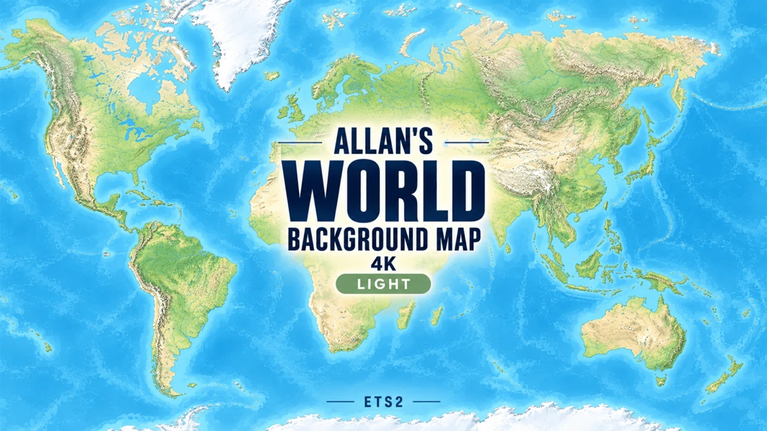 Allan's World Background Map 4K - Light - ETS2