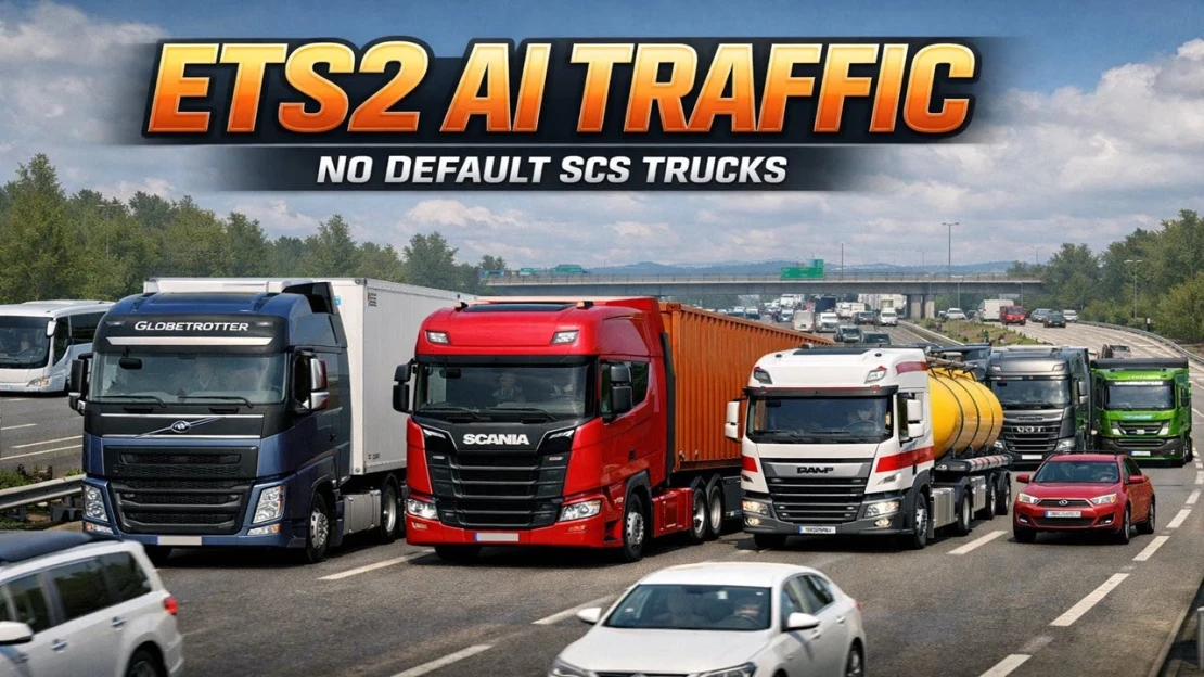ETS2 AI Traffic No Default SCS Trucks