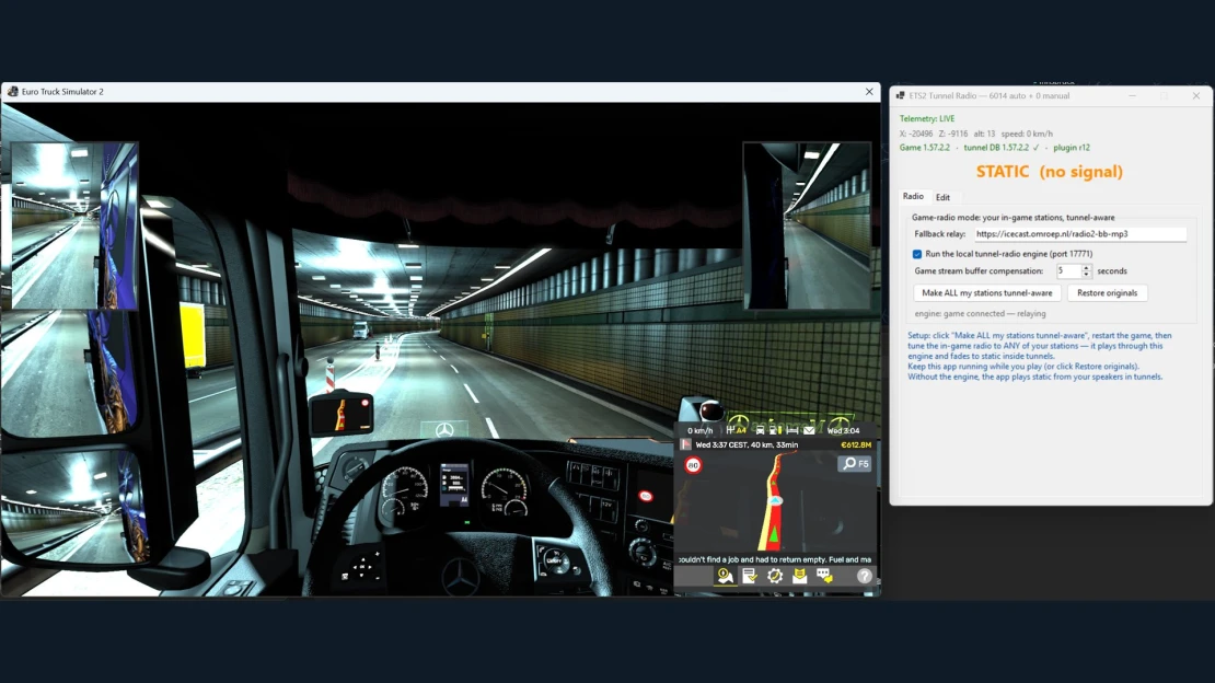 ETS2 Tunnel Radio — realistic radio signal loss in tunnels