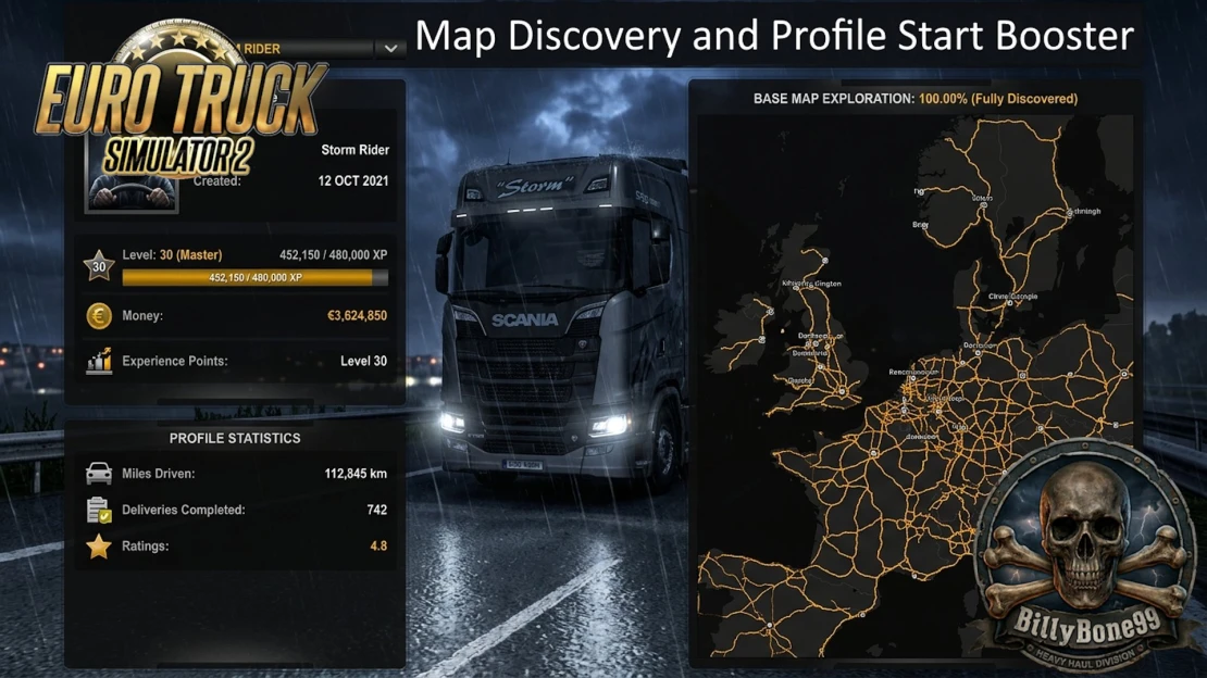 Map Discovery and Profile Start Booster ETS2