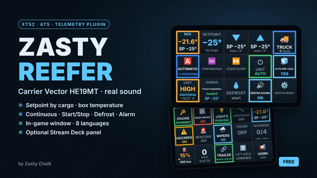 Zasty Reefer - Carrier Vector HE19MT real sound and Stream Deck optional plugin