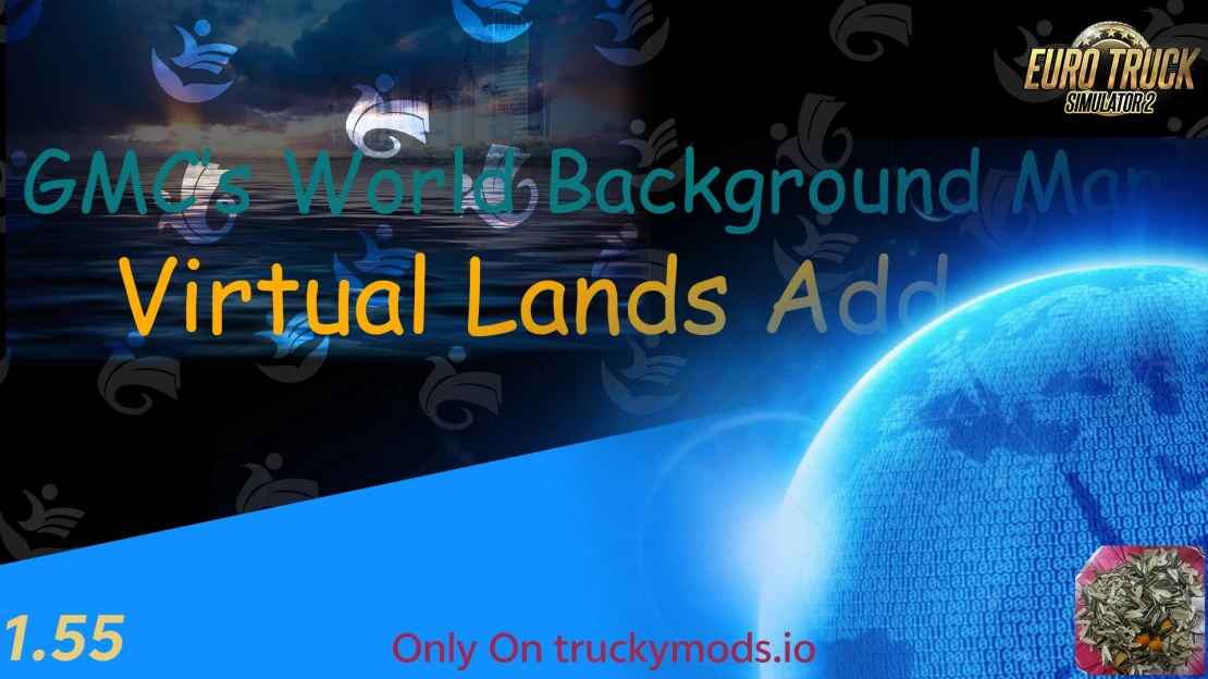 GMC's The World Background Map ETS2 - Virtual Map Add-On
