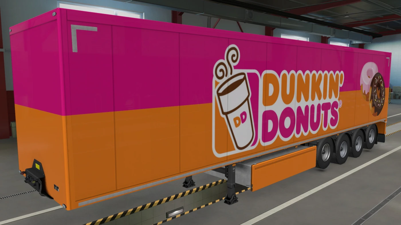 Trailer Dunkin' Donuts - SCS trailers + Krone + AI for Euro Truck