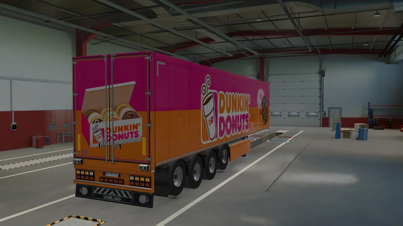 Trailer Dunkin' Donuts - SCS trailers + Krone + AI for Euro Truck
