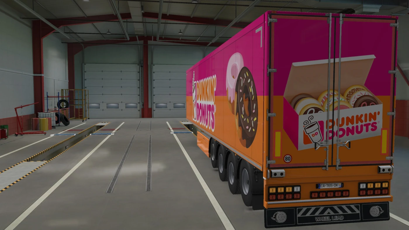 Trailer Dunkin' Donuts - SCS trailers + Krone + AI for Euro Truck